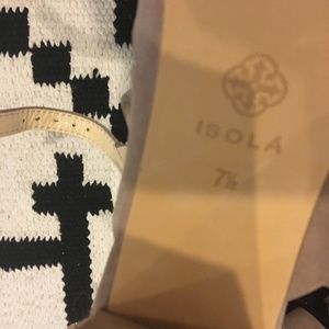 Isola Shoes - Isola 'Despina' suede laser cut block heel sandal Isola Shoes - Isola 'Despina' suede laser cut block heel sandal